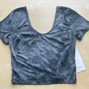 LuluLemon Align Tee Top (Diamond Dye Pitch Grey Graphite Grey)